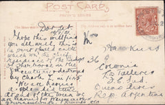 122860 1921 MAIL TO ARGENTINA WITH 'TRENT SHERBORNE' RUBBER DATE STAMP.