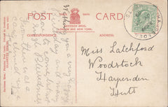 122869 1909 MAIL USED IN HARPENDEN WITH 'HARPENDEN HERTS' SKELETON DATE STAMP.