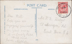 122879 1926 MAIL TO LONDON WITH 'FELIXSTOWE SUFFOLK' SKELETON DATE STAMP.