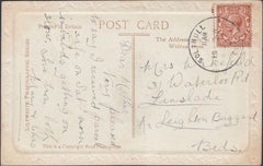 122977 1921 MAIL TO LEIGHTON BUZZARD WITH 'SOLIHULL' SKELETON DATE STAMP.