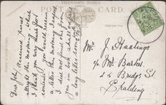 123008 1913 MAIL TO SPALDING WITH 'ALFORD' (LINCS) SKELETON DATE STAMP.