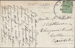 123023 1916? MAIL TO BRISTOL WITH 'RUGBY' SKELETON DATE STAMP.