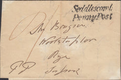 123030 1844 MAIL TO RYE (SUSSEX) WITH 'SEDDLESCOMB PENNY POST' HAND STAMP (SX1115).