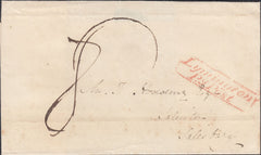 123033 1836 WRAPPER TO SALISBURY WITH 'LYMINGTON PY POST' HAND STAMP (HA734).