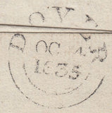 123038 1835 MAIL CHARLTON (DOVER) TO LONDON WITH 'DOVER PY POST' HAND STAMP (KT373).