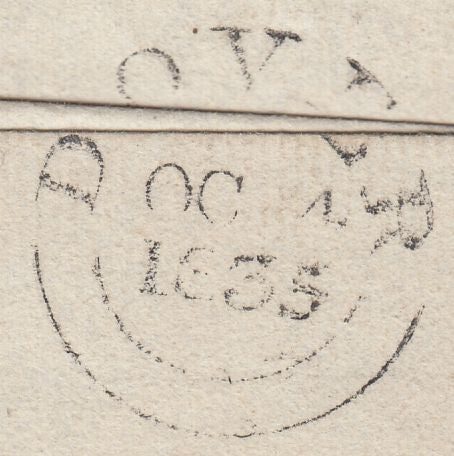 123038 1835 MAIL CHARLTON (DOVER) TO LONDON WITH 'DOVER PY POST' HAND STAMP (KT373).