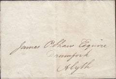 123039 1824 PRIVATELY DELIVERED PRINTED LETTER DUNDEE TO ALYTH.