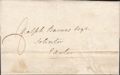 123131 1824 MAIL STOWFORD (CORNWALL) TO EXETER WITH 'LAUNCESTON PY POST' HAND STAMP (CO151).
