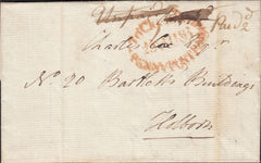 123303 1795 'W.HALL WT 4' RECEIVING HOUSE HAND STAMP LONDON PENNY POST (L421).