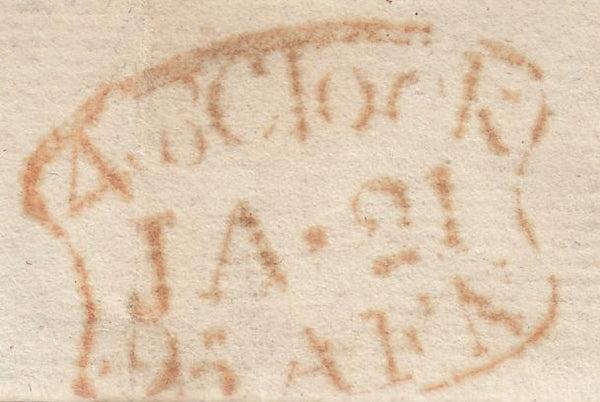 123318 1795 'HOLBN HILL - 3' RECEIVING HOUSE HAND STAMP LONDON PENNY POST (L420).