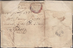 123375 1771 MAIL USED IN LONDON WITH HERMITAGE DOCKWRA (L343).