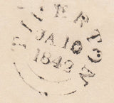 123414 1842 MAIL STOGUMBER (SOMERSET) TO TIVERTON WITH 'TAUNTON PY POST' HAND STAMP (SO809).