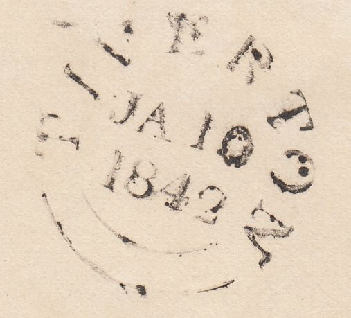 123414 1842 MAIL STOGUMBER (SOMERSET) TO TIVERTON WITH 'TAUNTON PY POST' HAND STAMP (SO809).