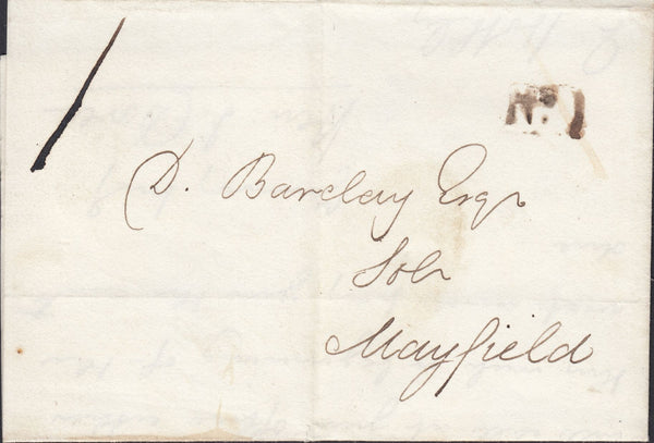123422 1838 MAIL EAST HOATHLY (SUSSEX) TO MAYFIELD WITH 'UCKFIELD PY POST' HAND STAMP (SX1238).