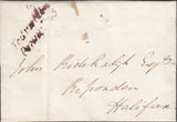 123435 1843 ENTIRE EASTWOOD TODMORDEN TO HALIFAX WITH 'TODMORDEN PENNY POST' HAND STAMP (YK2988).
