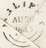 123435 1843 ENTIRE EASTWOOD TODMORDEN TO HALIFAX WITH 'TODMORDEN PENNY POST' HAND STAMP (YK2988).