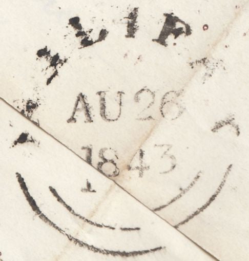 123435 1843 ENTIRE EASTWOOD TODMORDEN TO HALIFAX WITH 'TODMORDEN PENNY POST' HAND STAMP (YK2988).