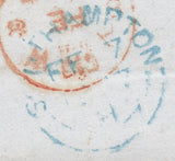 123439 1847 MAIL TO LONDON WITH 'TOTTON PENNY POST' HAND STAMP (HA1420).