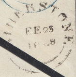 123443 1848 MOURNING ENVELOPE TWYCROSS TO DAVENTRY WITH 'TWYCROSS PENNY POST' HAND STAMP (LC182).