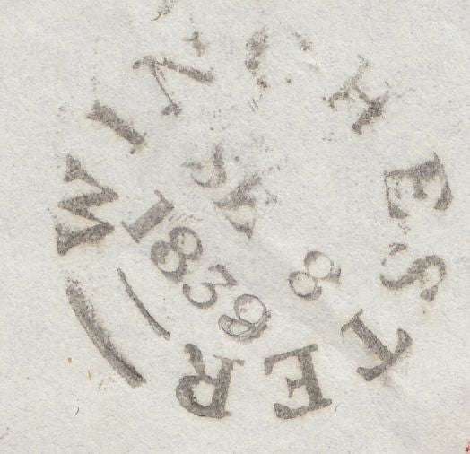 123444 1839 MAIL TWYFORD (HANTS) TO HITCHIN (HERTS) WITH 'TWYFORD PENNY POST' HAND STAMP (HA1424).