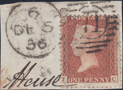 123509 1855 DIE 2 1D PL.18 L.C.14 (SPEC C6)(JC) ON DATED PIECE.