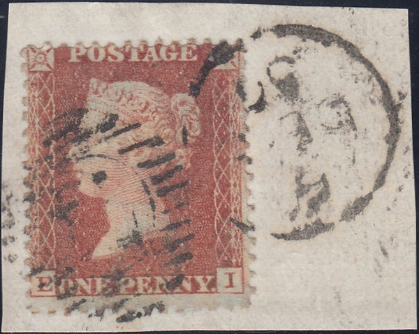 123512 1855 DIE 2 1D PL.18 L.C.14 (SPEC C6)(EI) ON DATED PIECE.