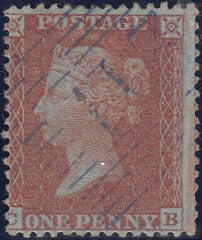 123517 1855 DIE 2 1D PL.18 S.C.14 (SG24)(CB) WITH BLUE '113' CANCELLATION OF DUNFERMLINE..