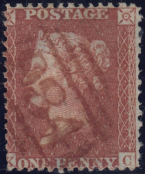 123566 1855 DIE 2 'C7 ABNORMAL' PL.26 (KC)(ALP III WMK SMALL CROWN) WITH GOTHIC K AND VERY FINE '984' NUMERAL OF MERE IN RED (SPEC C7ud).