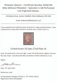 123566 1855 DIE 2 'C7 ABNORMAL' PL.26 (KC)(ALP III WMK SMALL CROWN) WITH GOTHIC K AND VERY FINE '984' NUMERAL OF MERE IN RED (SPEC C7ud).