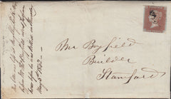 123576 1842 MAIL BIRMINGHAM TO STAMFORD WITH SUPERB PRINTED CONTENTS DETAILING IMPORTANT SALE OF VARIOUS WOODS INCLUDING ZEBRA WOOD.