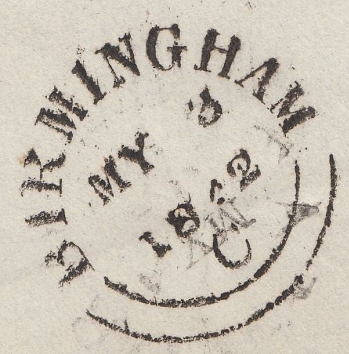 123576 1842 MAIL BIRMINGHAM TO STAMFORD WITH SUPERB PRINTED CONTENTS DETAILING IMPORTANT SALE OF VARIOUS WOODS INCLUDING ZEBRA WOOD.