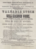 123576 1842 MAIL BIRMINGHAM TO STAMFORD WITH SUPERB PRINTED CONTENTS DETAILING IMPORTANT SALE OF VARIOUS WOODS INCLUDING ZEBRA WOOD.