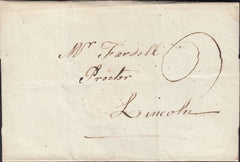123591 1783 MAIL STAMFORD TO LINCOLN WITH 'STAMFORD' HAND STAMP (LI987).
