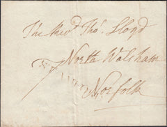 123614 1799 MAIL GREATFORD (LINCS) TO NORFOLK WITH 'STAMFORD' HAND STAMP (LI998).
