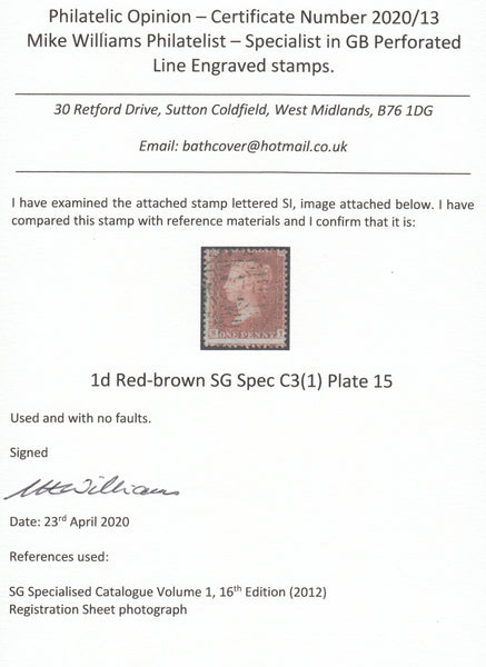 123673 1855 DIE 2 1D PL.15 S.C.14 (SG24)(SI).