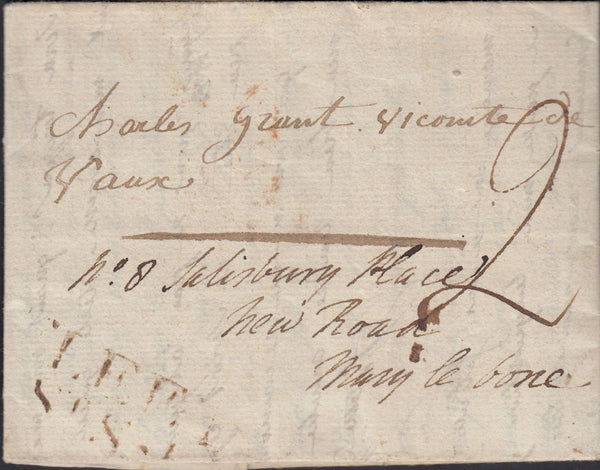 123685 1795 'FLEET ST. S-1' RECEIVING HOUSE HAND STAMP LONDON PENNY POST (L418).