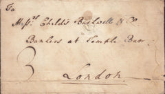 123703 1756  MAIL STAMFORD TO LONDON WITH UNRECORDED 'STAM/FORD' HAND STAMP.