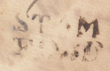 123703 1756  MAIL STAMFORD TO LONDON WITH UNRECORDED 'STAM/FORD' HAND STAMP.