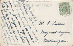 123784 1909 MAIL KETTON (RUTLAND) TO NORTHAMPTON WITH 'KETTON/STAMFORD' DATE STAMP.