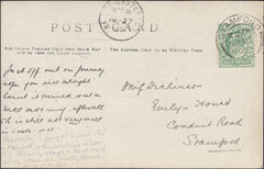 123819 1905 MAIL BRIDGE CASTERTON (RUTLAND) TO STAMFORD.