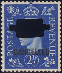 123933 1937 2½D ULTRAMARINE (SG466) OVERPRINTED 'CANCELLED' TYPE 33P (SPEC Q13t).