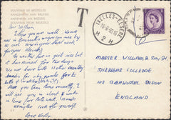 124025 1955 MAIL BRUSSELS TO DEVON WITH DISALLOWED BRITISH STAMP.
