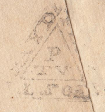 124030 CIRCA 1706 ST PAUL'S OFFICE DOCKWRA HAND STAMP TYPE 2 (L346).