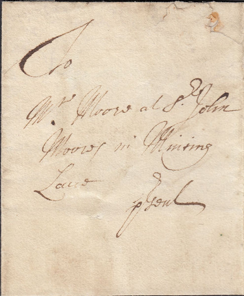 124043 1701 TEMPLE OFFICE DOCKWRA HAND STAMP TYPE 2 (L356a).