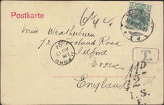 124070 1902 UNDERPAID MAIL BADEN TO ESSEX.