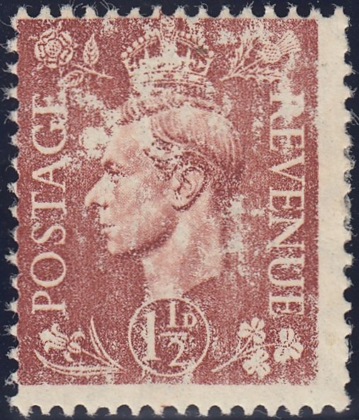 124107 1942 1½D PALE RED-BROWN (SG487) DRY PRINT.