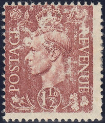 124107 1942 1½D PALE RED-BROWN (SG487) DRY PRINT.