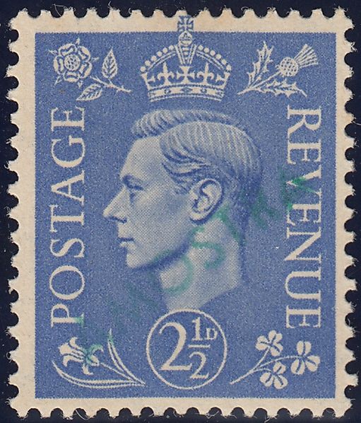 124129 1941 2½D LIGHT ULTRAMARINE (SG489) OVERPRINTED 'AMOSTRA'.