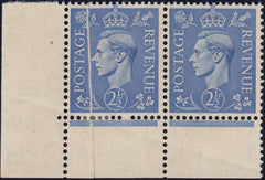 124181 1941 2½D LIGHT ULTRAMARINE (SG489) PAPER FOLD PRIOR TO PRINTING.