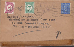 124314 1948 UNDERPAID MAIL EDINBURGH TO BRUXELLES.